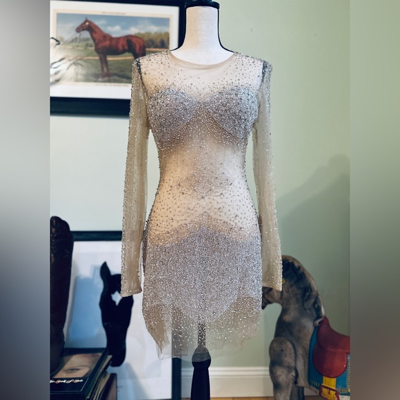 NWT-Jovani Nude dress-Sz 10 style #NM56890 - Picture 2 of 14